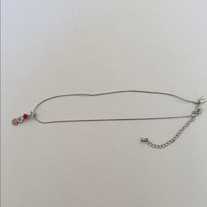 Silver Necklace with Red and Pink Heart, Star, and Flower Accents